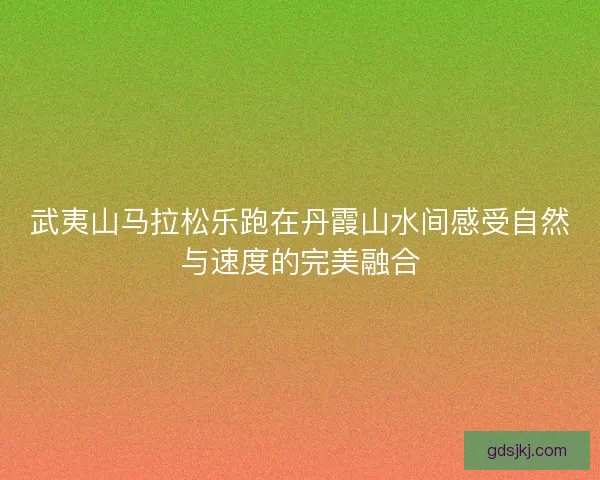 武夷山马拉松乐跑在丹霞山水间感受自然与速度的完美融合